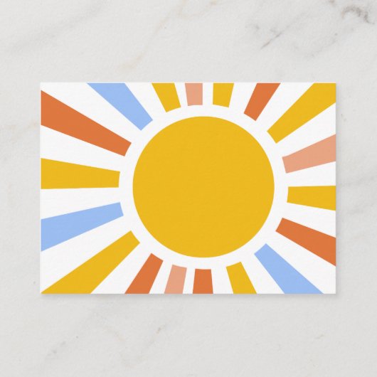 Hier komt het Son Boy Baby shower Informatiekaartje (Achterkant)