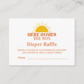 Hier komt het Son Boy Baby shower Informatiekaartje (Voorkant)