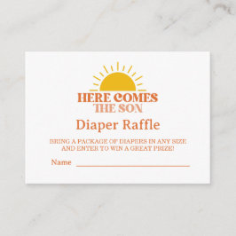 Hier komt het Son Boy Baby shower Informatiekaartje