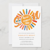 Hier komt het Son Boy Baby shower Kaart (Voorkant)