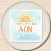 Hier komt het Son Boy Baby shower Servet