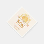 Hier komt het Son Boy Baby shower Servet (Hoek)