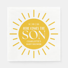 Hier komt het Son Boy Baby shower Servet