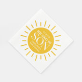 Hier komt het Son Boy Baby shower Servet (Hoek)