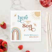 Hier komt het Son Boy Baby shower Servet (Insitu)