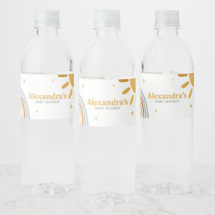 Hier komt het Son Boy Baby shower Waterfles Etiket