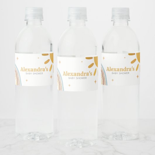 Hier komt het Son Boy Baby shower Waterfles Etiket (Flessen)