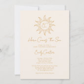 Hier komt het Son Boy Sunshine Baby shower Kaart (Voorkant)