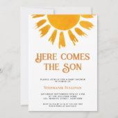 Hier komt het Son Boys Baby shower Kaart (Voorkant)