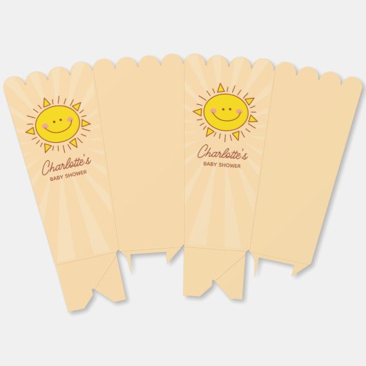 Hier komt het Son Little Sunshine Boy Baby shower Bedankdoosjes (Ongevouwen)