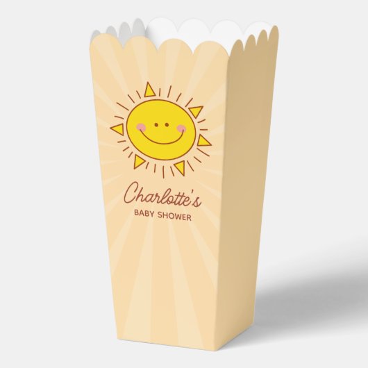 Hier komt het Son Little Sunshine Boy Baby shower Bedankdoosjes (Voorkant)