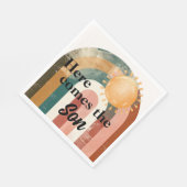 Hier komt het Son Masculine Rainbow Baby shower Servet (Hoek)