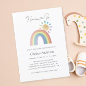 Hier komt het Son Rainbow Sunshine Baby shower Kaart