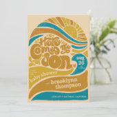 Hier komt het Son Retro Baby Boy Baby shower Kaart (Staand voorkant)