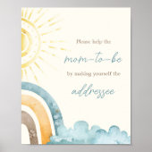 Hier komt het Son Retro Baby Envelope station Poster (Voorkant)