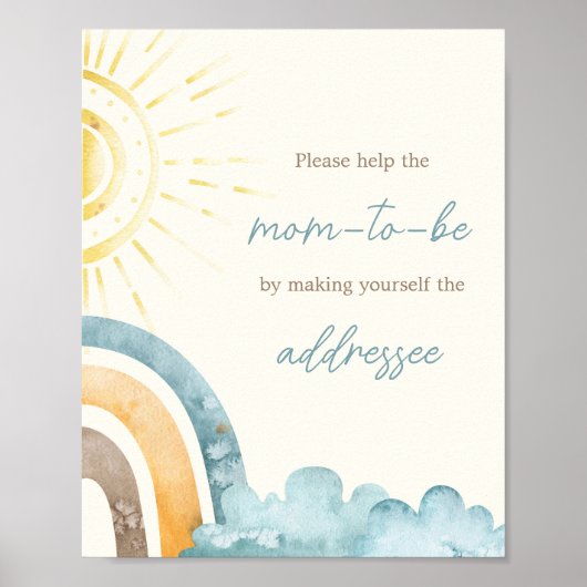 Hier komt het Son Retro Baby Envelope station Poster (Voorkant)