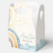 Hier komt het Son Retro Baby shower Bedankdoosjes (Geopend)