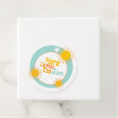 Hier komt het Son retro baby shower Bedankjes Labels (In situ)