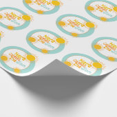 Hier komt het Son retro baby shower Cadeaupapier (Hoek)