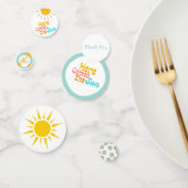 Hier komt het Son retro baby shower Confetti (Groep)