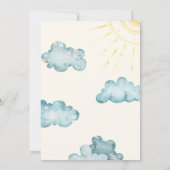 Hier komt het Son Retro Baby shower Kaart (Achterkant)