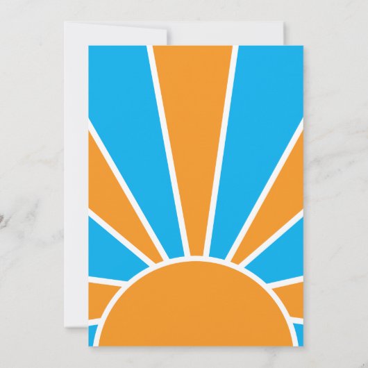 Hier komt het Son Retro Baby shower Kaart (Achterkant)