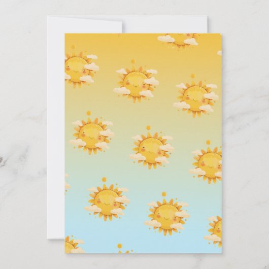 Hier komt het Son Retro Baby shower Kaart (Achterkant)