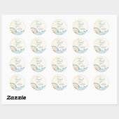Hier komt het Son Retro Baby shower Ronde Sticker (Vel)