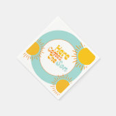 Hier komt het Son retro baby shower Servet (Hoek)