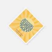 Hier komt het Son Retro Baby shower Servet (Hoek)