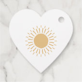 Hier komt het Son Retro Boho Boy Baby shower Bedankjes Labels (Achterkant)