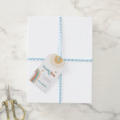 Hier komt het Son Retro Boho Boy Baby shower Cadeaulabel (Met Touw)