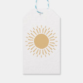 Hier komt het Son Retro Boho Boy Baby shower Cadeaulabel (Achterkant)