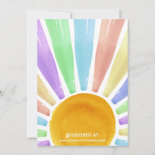 Hier komt het Son Retro Boys Baby shower Kaart (Achterkant)