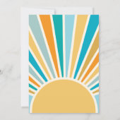 Hier komt het Son Retro Sun Baby shower Kaart (Achterkant)