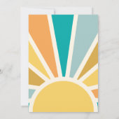 Hier komt het Son Retro Sun Baby shower Kaart (Achterkant)