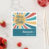 Hier komt het Son Retro Sun Baby shower Servet (Insitu)