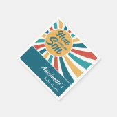 Hier komt het Son Retro Sun Baby shower Servet (Hoek)