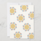 Hier komt het Son Retro Sunshine Baby shower Kaart (Achterkant)