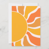 Hier komt het Son Retro Sunshine Baby shower Kaart (Achterkant)