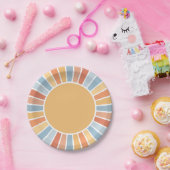 Hier komt het Son Retro Sunshine Baby shower Papieren Bordje (Feest)