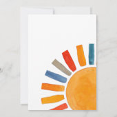 Hier komt het Son Sun Baby shower Kaart (Achterkant)