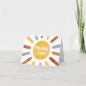 Hier komt het Son Sunshine Baby shower Bedankkaart (Voorkant)