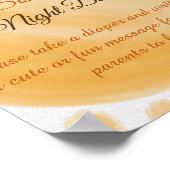 Hier komt het Son Sunshine Baby shower Diaper Game Poster (Hoek)