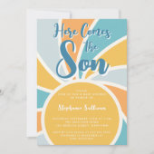 Hier komt het Son Sunshine Baby shower Kaart (Voorkant)