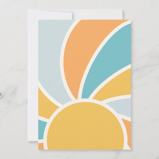 Hier komt het Son Sunshine Baby shower Kaart (Achterkant)