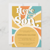 Hier komt het Son Sunshine Baby shower Kaart (Voorkant)