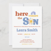 Hier komt het Son Sunshine Baby shower Kaart (Voorkant)