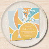 Hier komt het Son Sunshine Baby shower Kaart