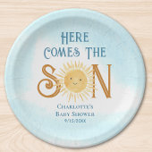 Hier komt het Son Sunshine Baby shower Papieren Bordje